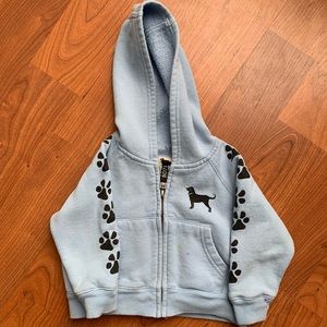 baby blue black dog toddler hoodie